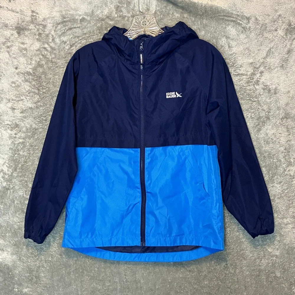 Eddie Bauer Boys Lightweight 3 in 1 Jacket M 10/12 Windbreaker Waterproof Blue